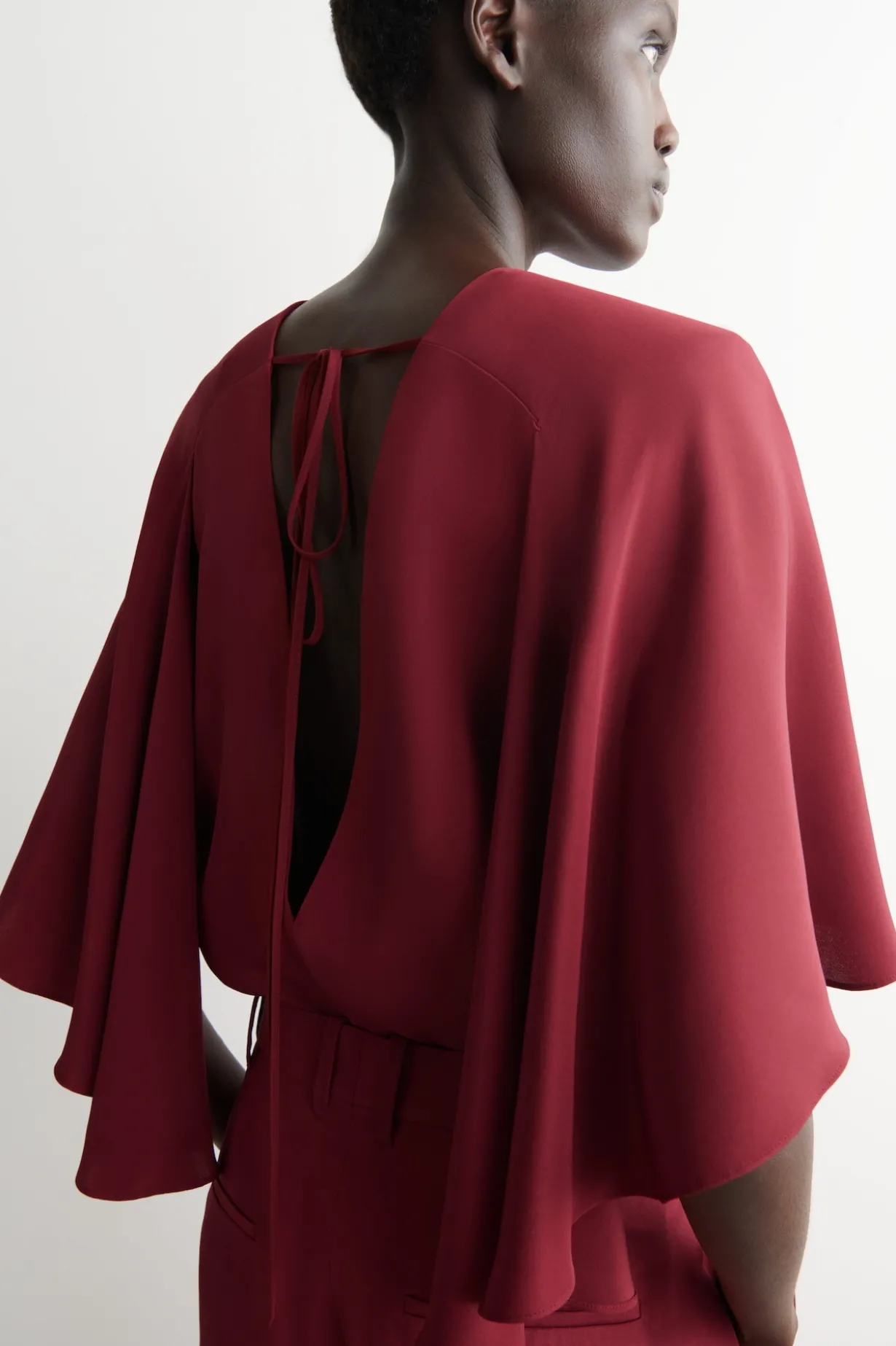 DRAPED SILK TOP
