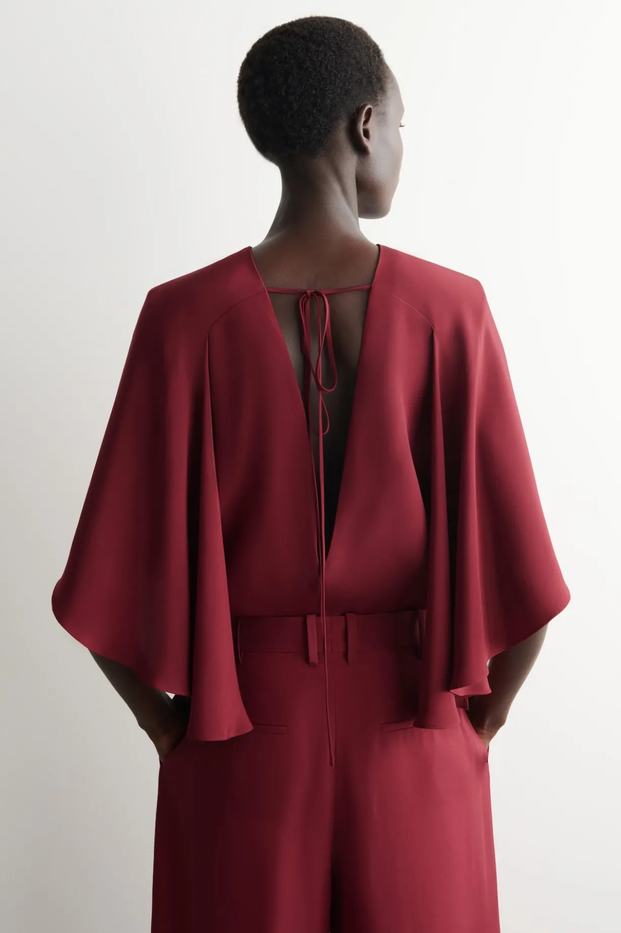 DRAPED SILK TOP