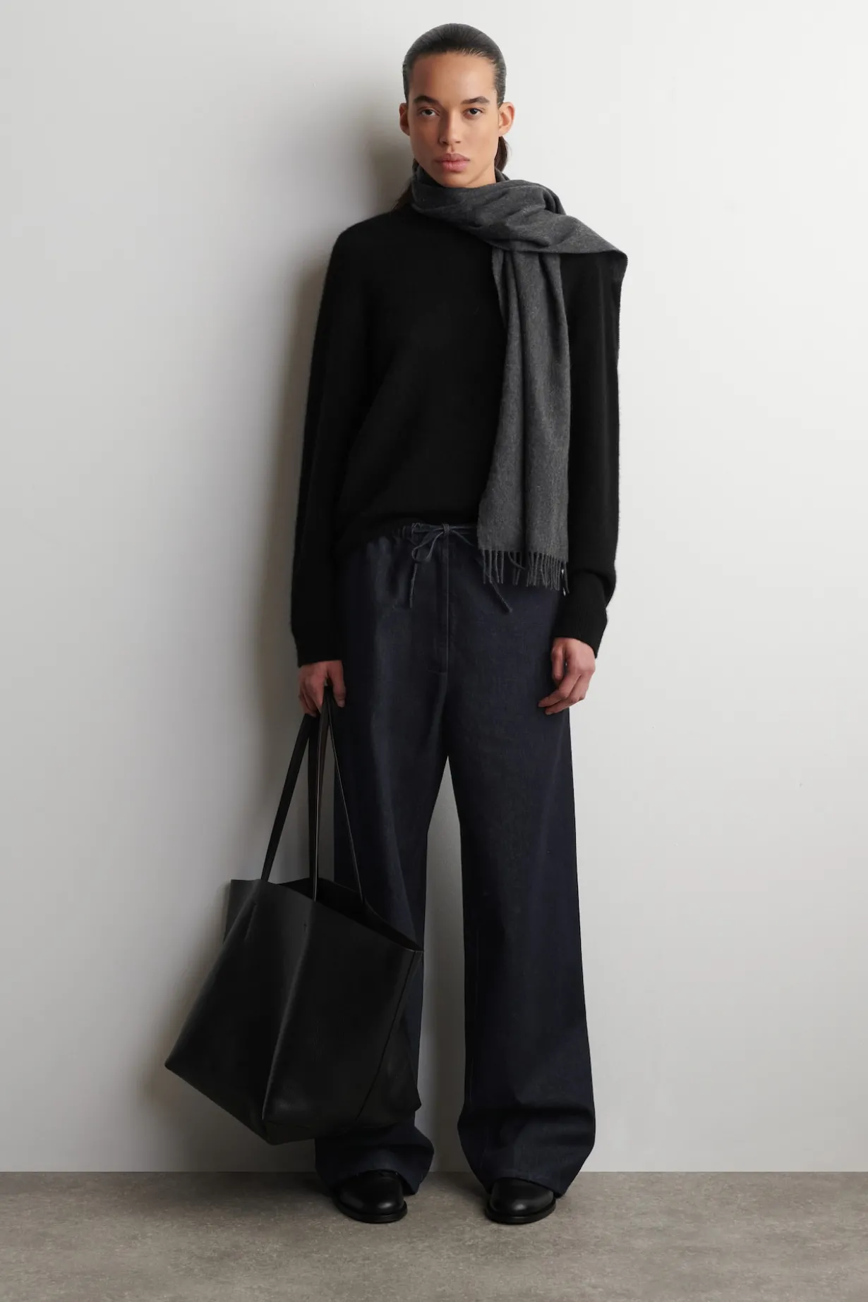 DRAWSTRING DENIM PANTS