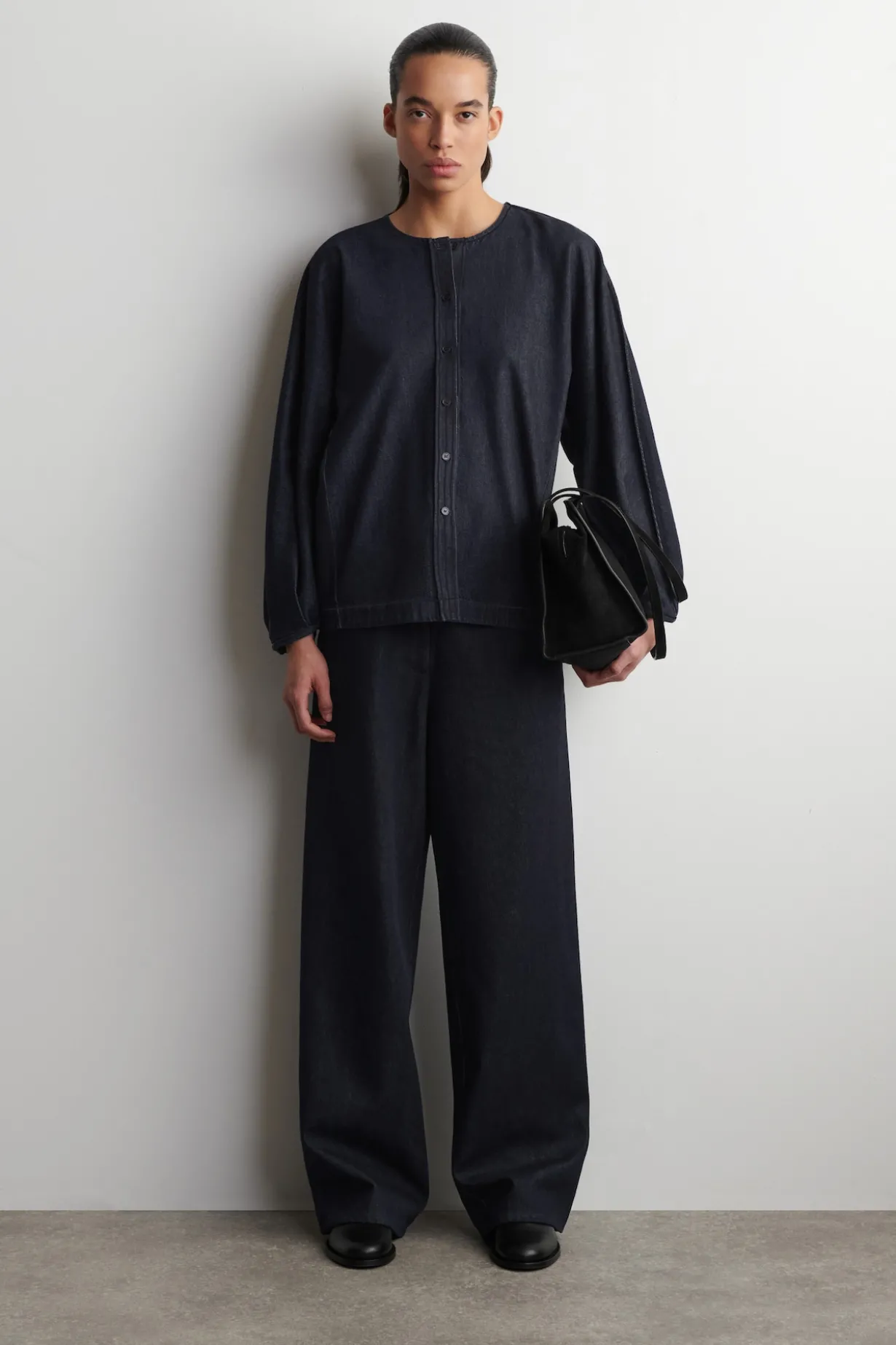 DRAWSTRING DENIM PANTS