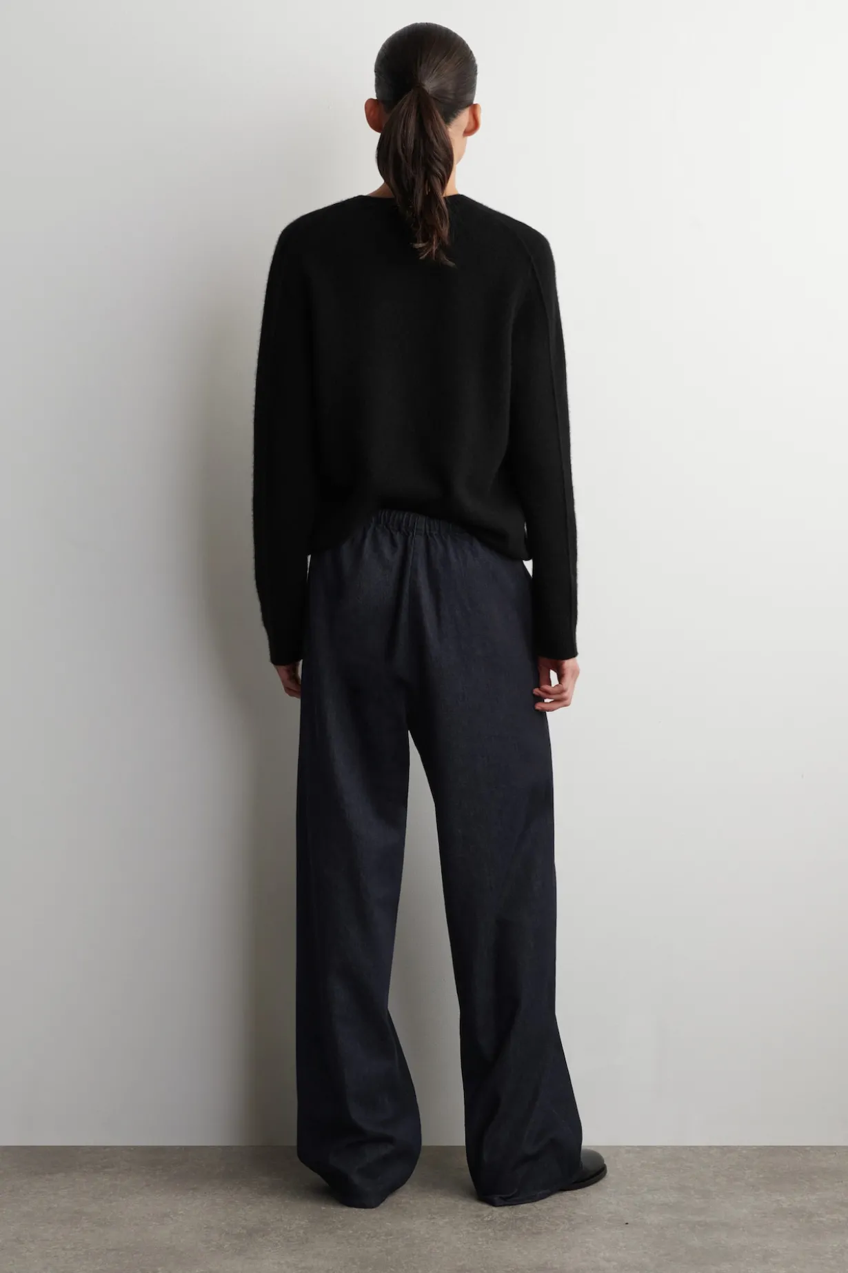 DRAWSTRING DENIM PANTS