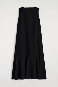 DROPPED-HEM COTTON MIDI DRESS