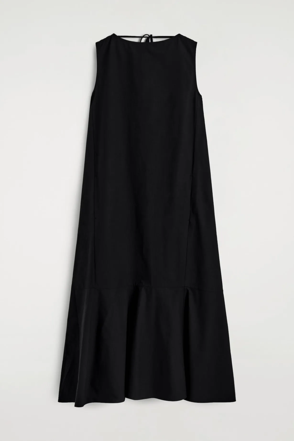 DROPPED-HEM COTTON MIDI DRESS