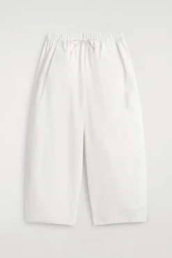 ELASTICATED BARREL-LEG PANTS