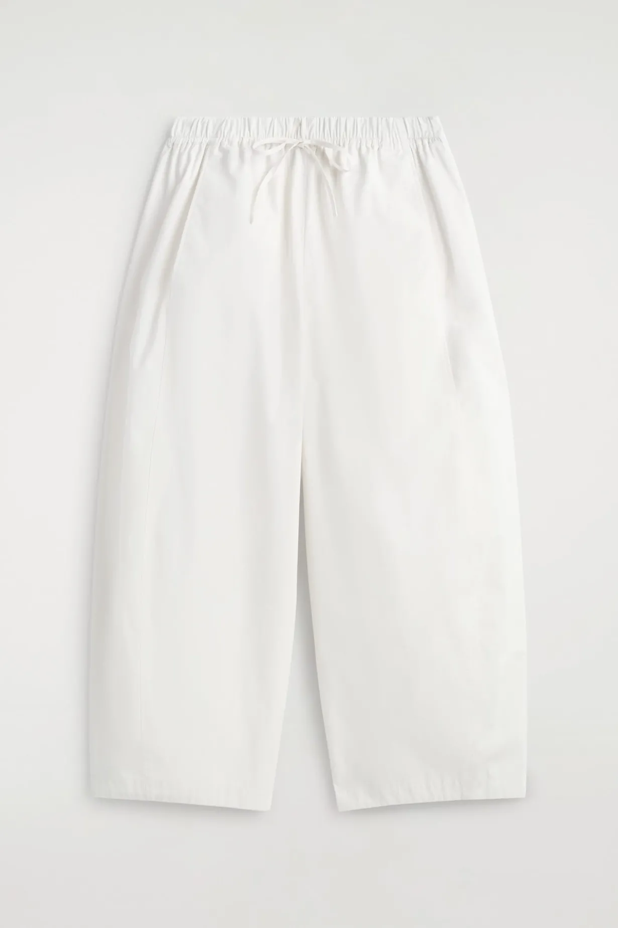 ELASTICATED BARREL-LEG PANTS
