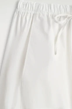 ELASTICATED BARREL-LEG PANTS