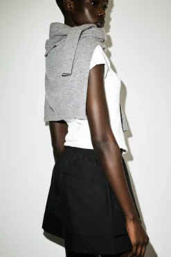 ELASTICATED GROSGRAIN-DETAIL COTTON SHORTS