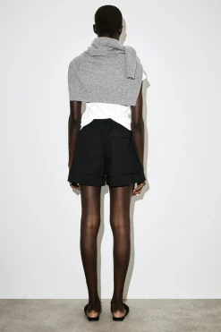 ELASTICATED GROSGRAIN-DETAIL COTTON SHORTS