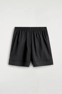ELASTICATED GROSGRAIN-DETAIL COTTON SHORTS