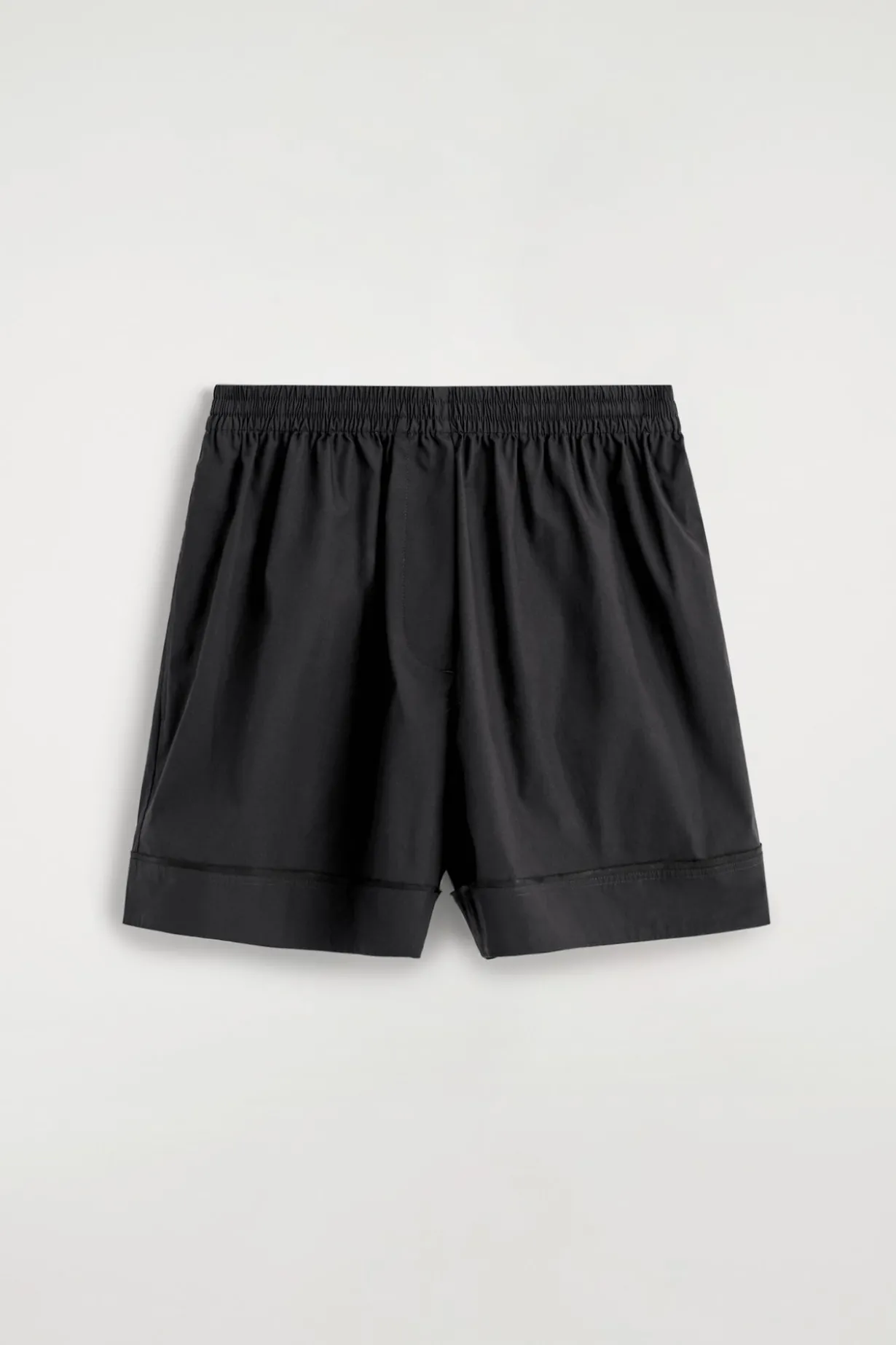 ELASTICATED GROSGRAIN-DETAIL COTTON SHORTS