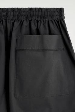 ELASTICATED GROSGRAIN-DETAIL COTTON SHORTS