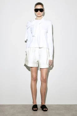 ELASTICATED GROSGRAIN-DETAIL COTTON SHORTS