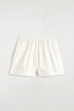 ELASTICATED GROSGRAIN-DETAIL COTTON SHORTS