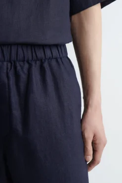 ELASTICIZED LINEN REGULAR-FIT TAPERED PANTS