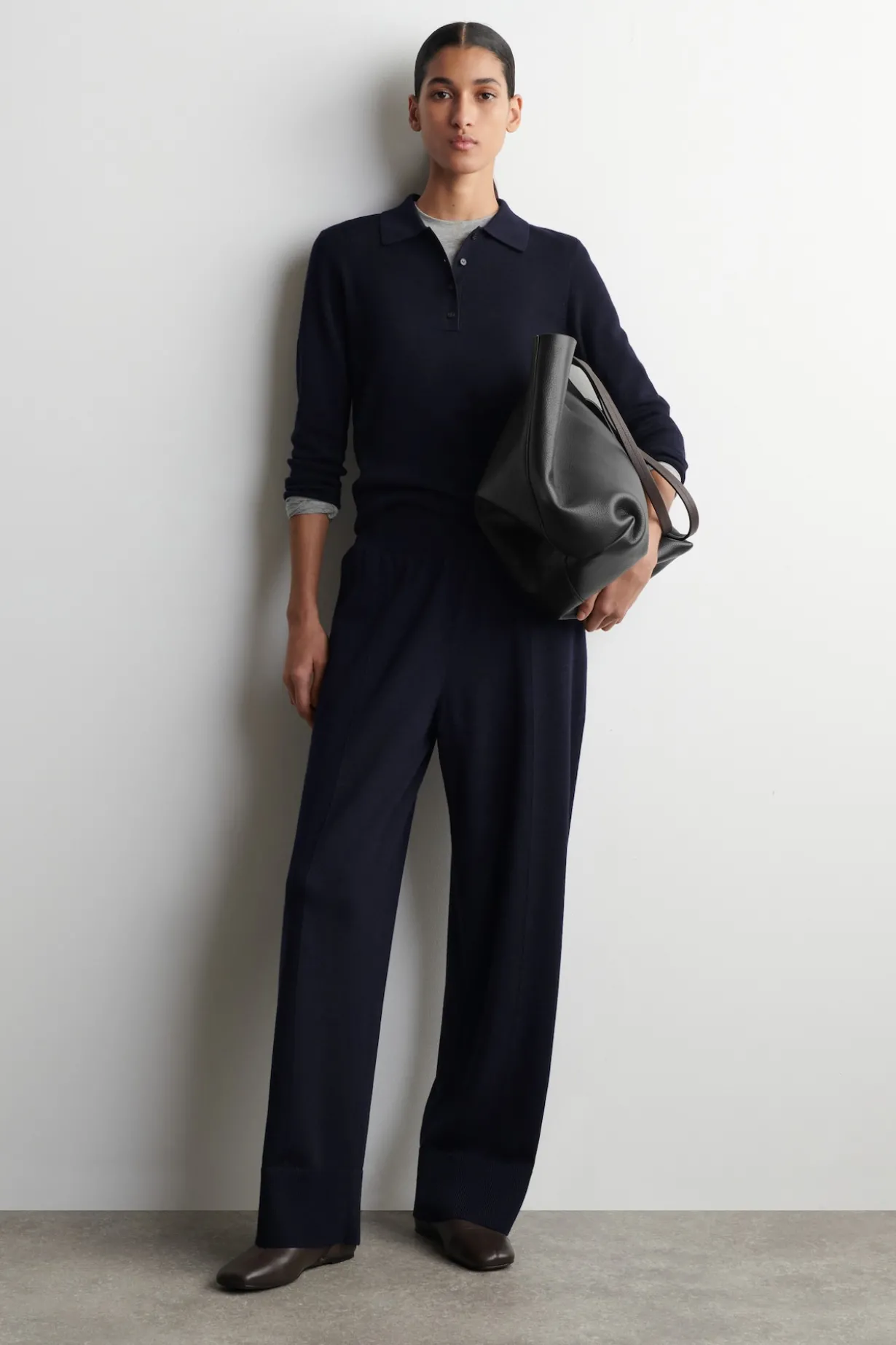 ELASTICIZED MERINO WOOL PANTS