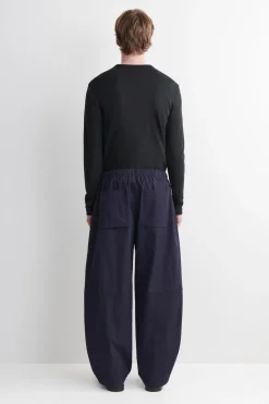 ELASTICIZED RELAXED-FIT BARREL-LEG PANTS