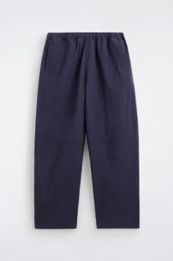 ELASTICIZED RELAXED-FIT BARREL-LEG PANTS