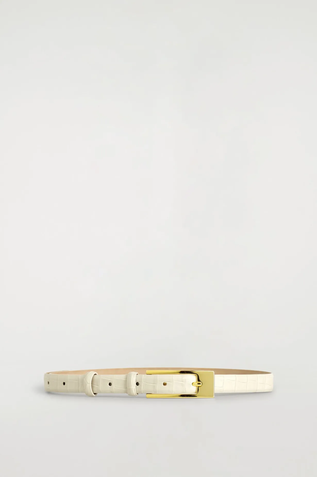 ELONGATED-BUCKLE LEATHER BELT