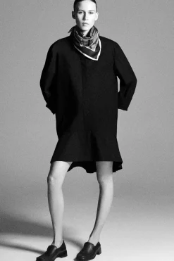 FLARED COTTON MINI SHIRT DRESS