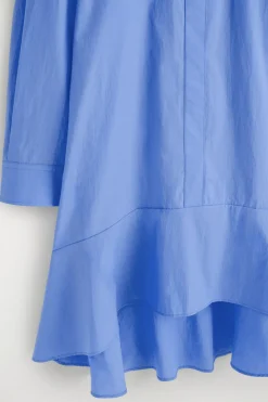 FLARED COTTON MINI SHIRT DRESS