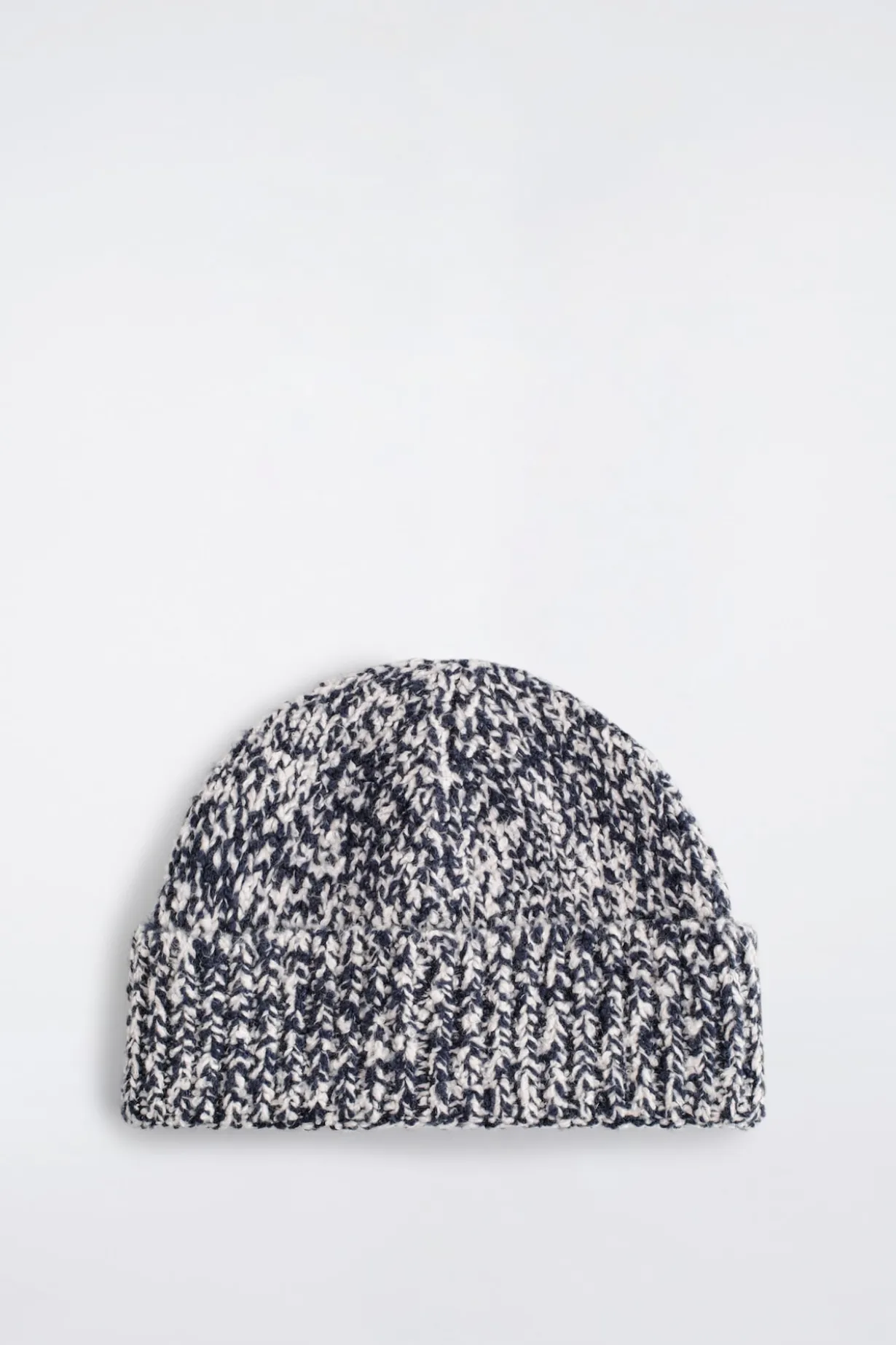FLECKED WOOL-BLEND BEANIE