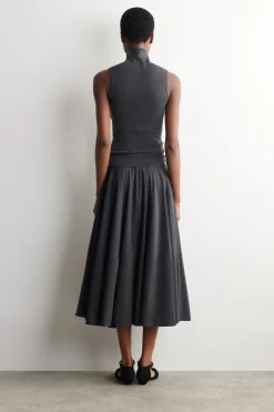 FLUID CIRCLE-CUT MIDI SKIRT