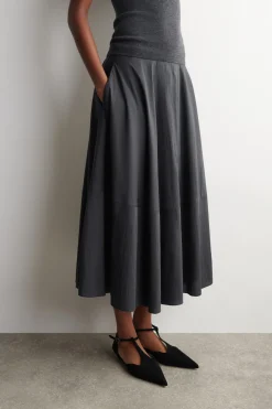 FLUID CIRCLE-CUT MIDI SKIRT