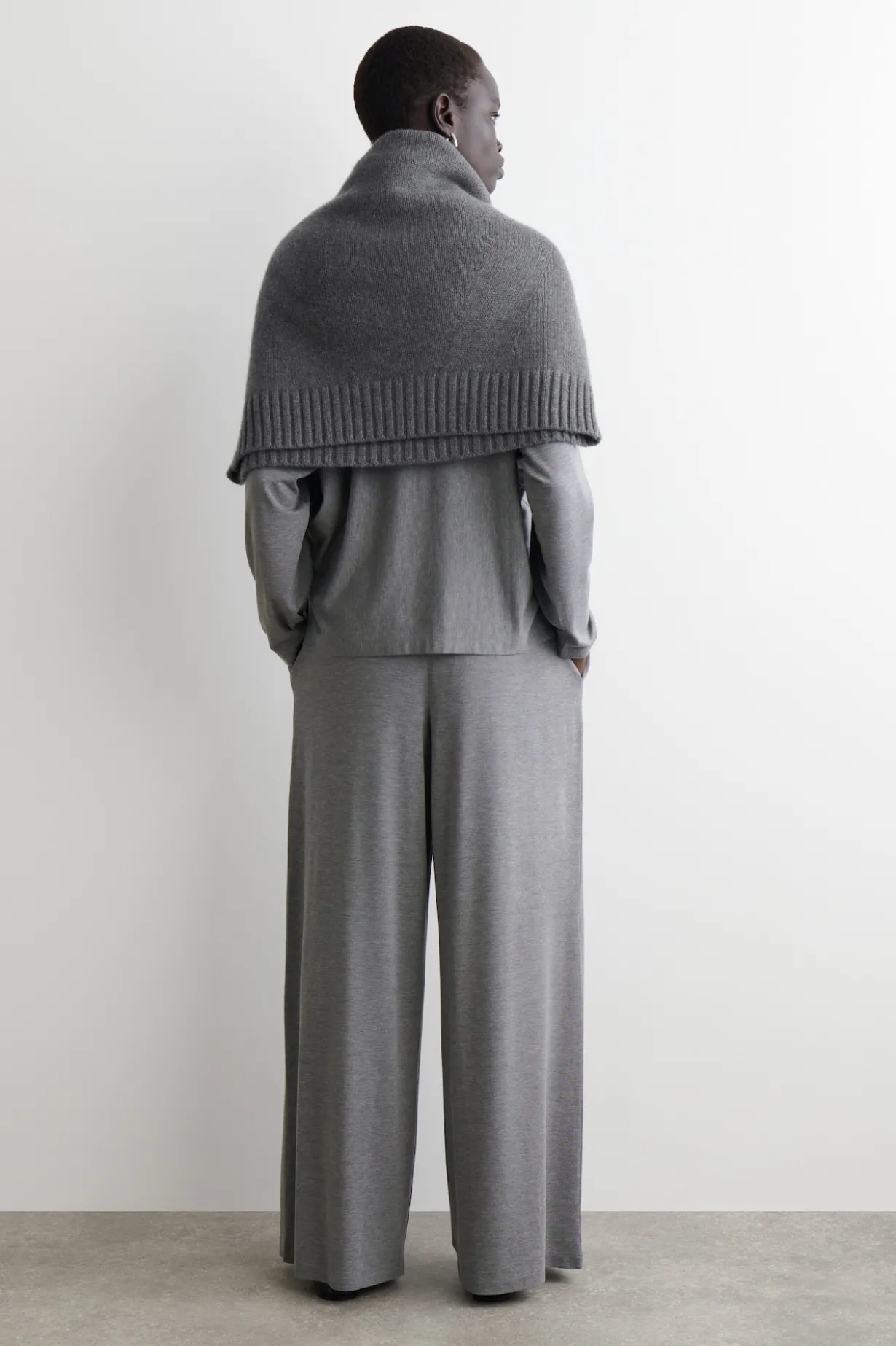 FLUID JERSEY WIDE-LEG PANTS