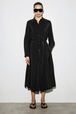 FLUID MIDI SHIRT DRESS