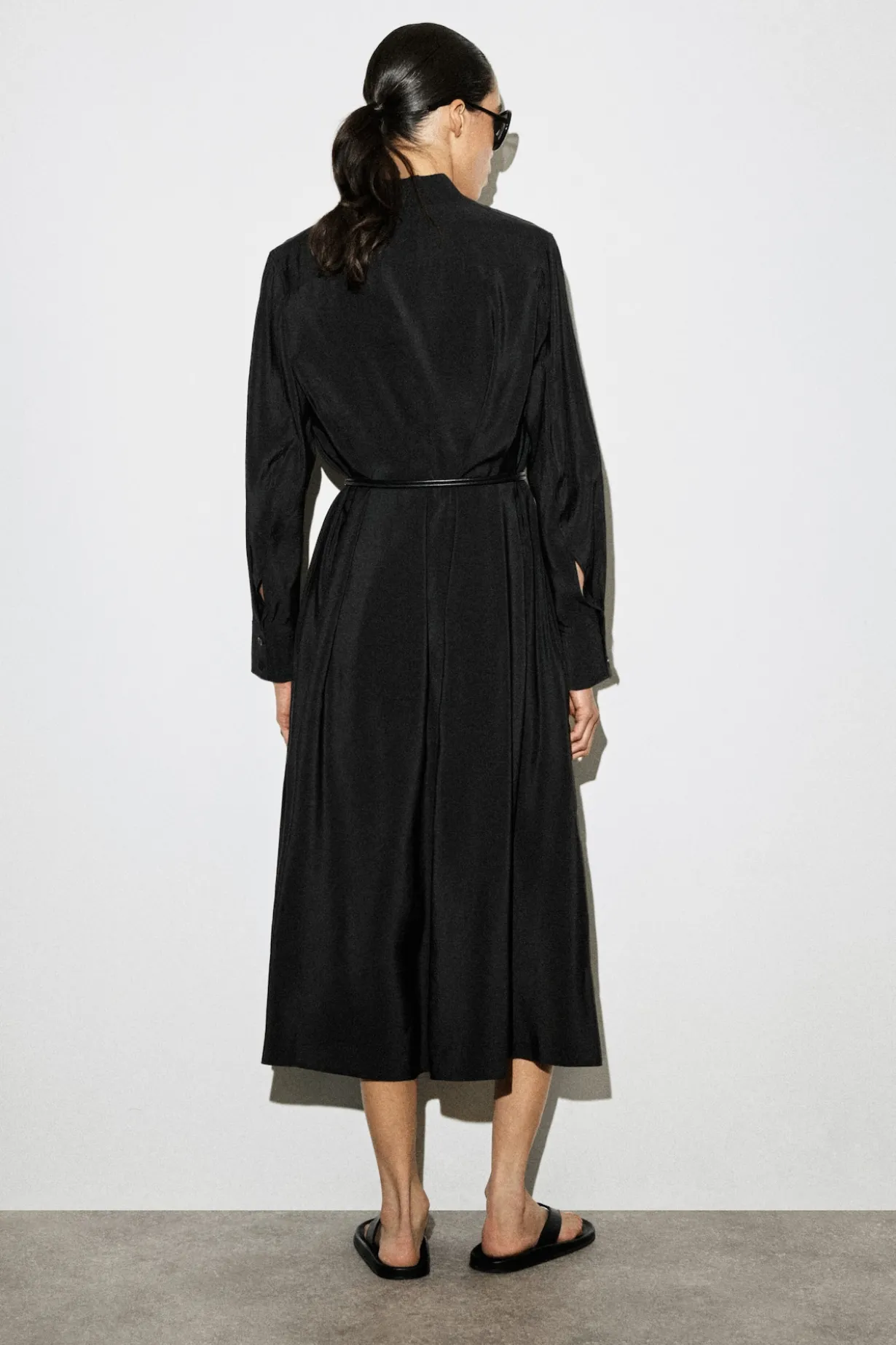 FLUID MIDI SHIRT DRESS