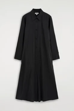 FLUID MIDI SHIRT DRESS