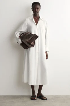 FLUID MIDI SHIRT DRESS