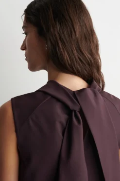 FLUID MOCK-NECK SCARF BLOUSE