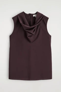 FLUID MOCK-NECK SCARF BLOUSE