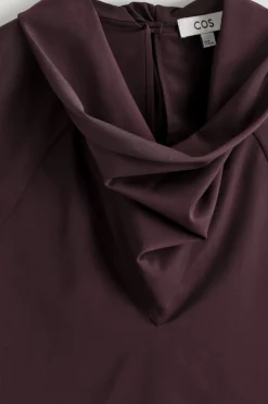 FLUID MOCK-NECK SCARF BLOUSE
