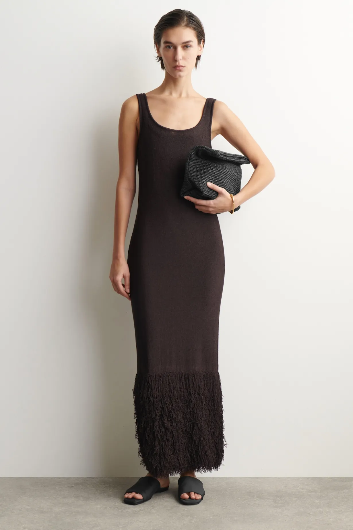 FOLDED CLUTCH BAG - STRAW