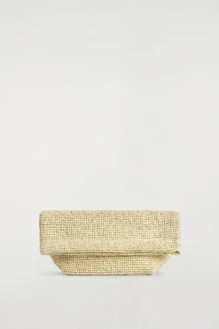 FOLDED CLUTCH BAG - STRAW