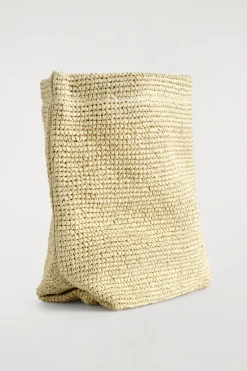 FOLDED CLUTCH BAG - STRAW