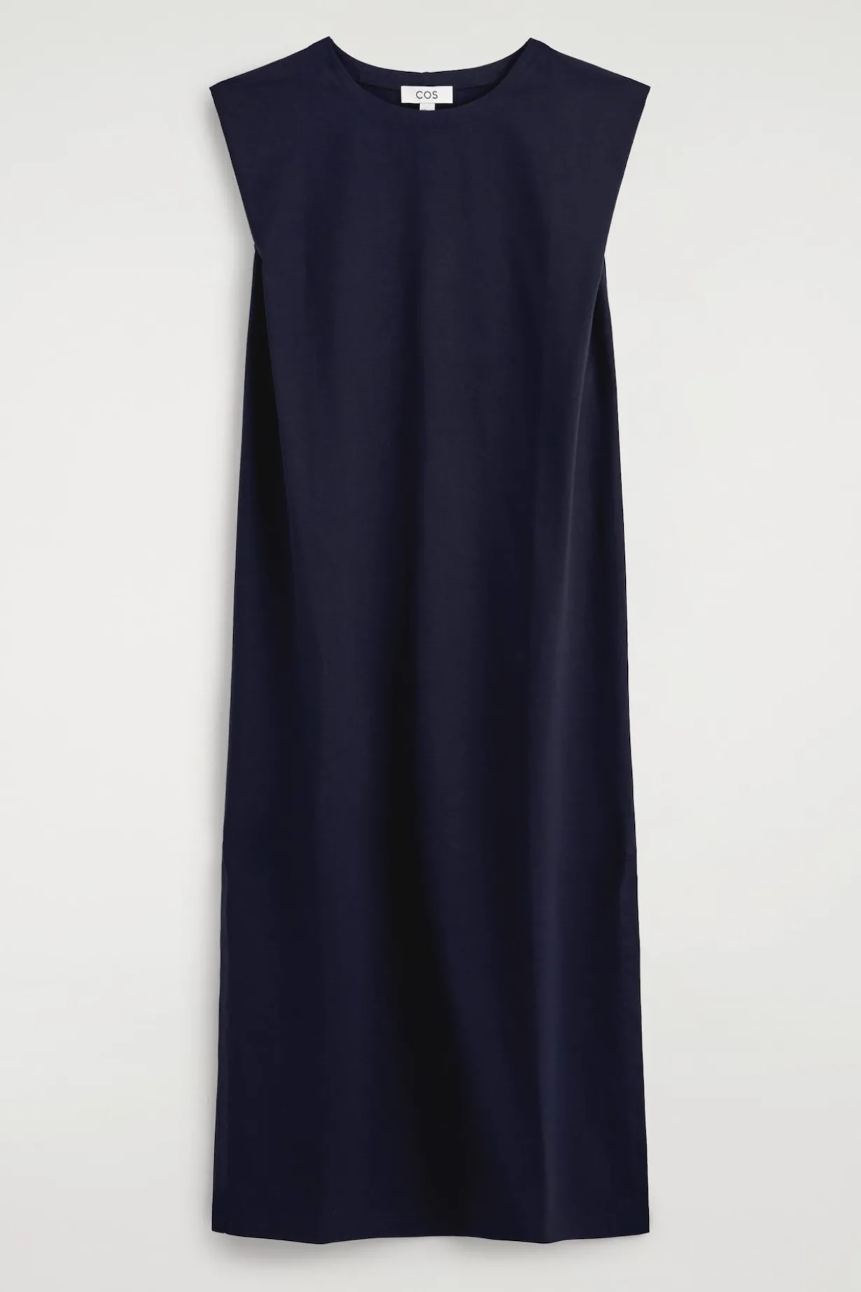 FOLDED-SHOULDER COTTON-JERSEY MIDI DRESS