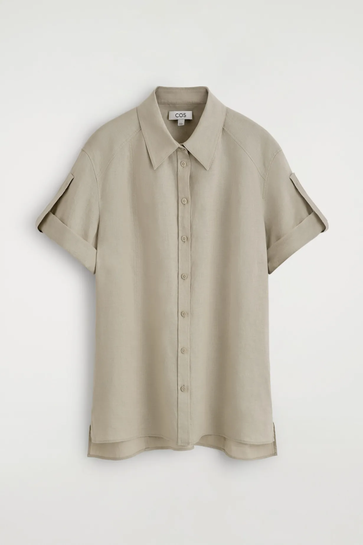 FOLDED-SLEEVE LINEN SHIRT