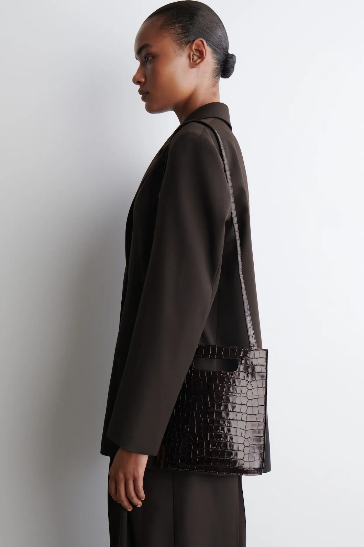 FOLIO MINI BAG - CROC-EFFECT LEATHER