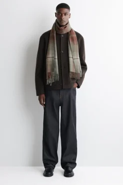 FRINGED WOOL-CASHMERE SCARF