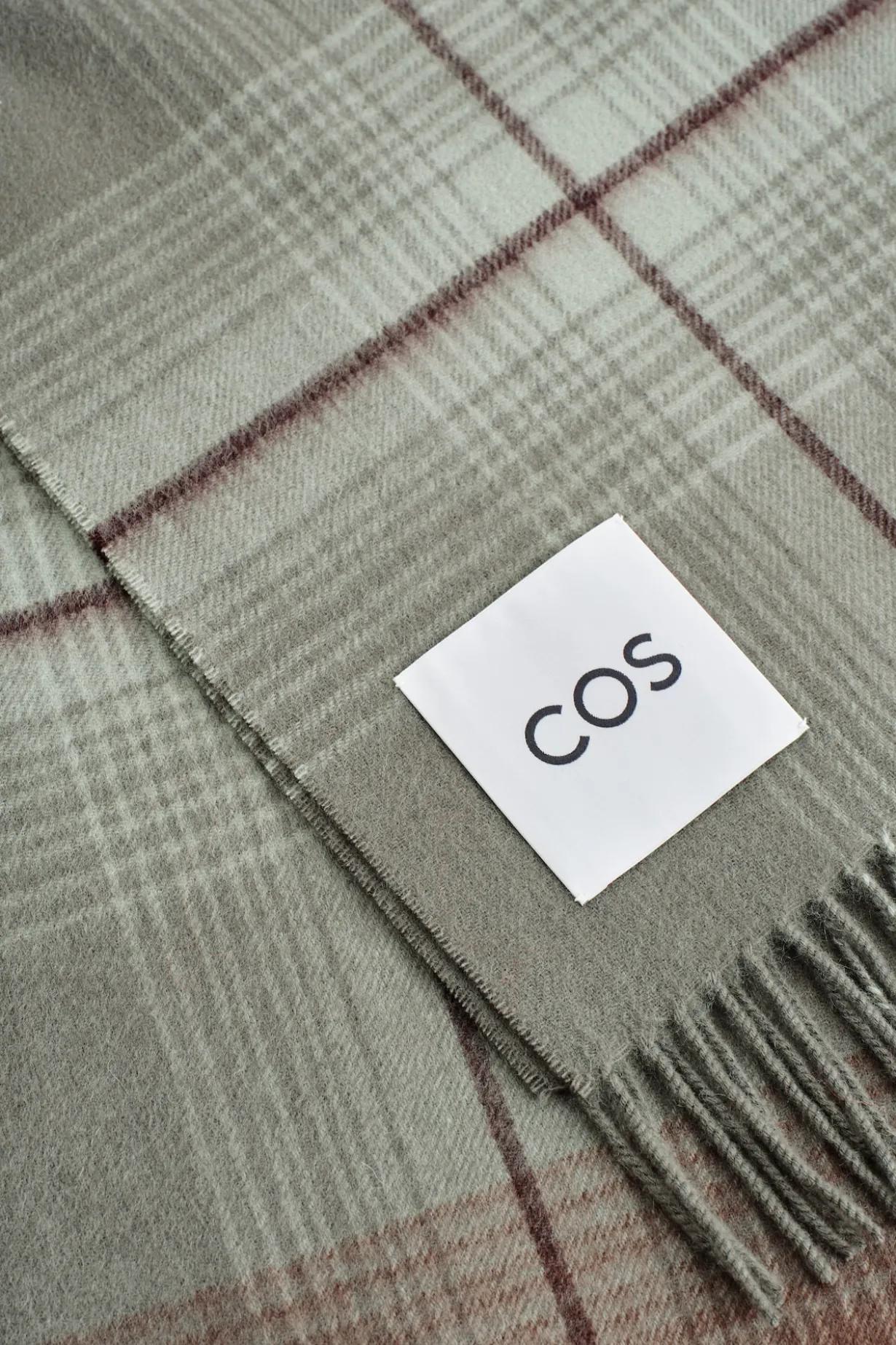 FRINGED WOOL-CASHMERE SCARF
