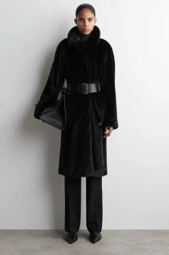FUR-EFFECT LONG COAT