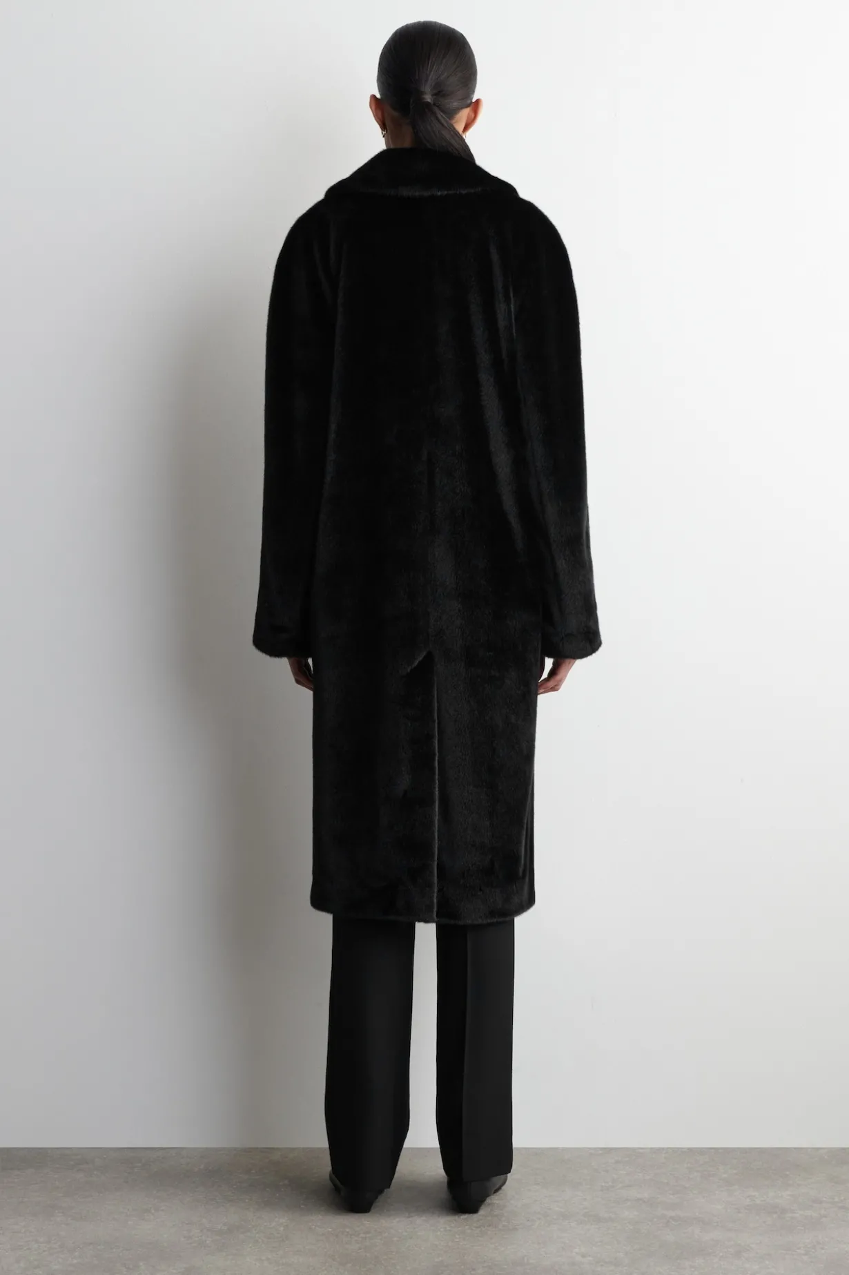 FUR-EFFECT LONG COAT