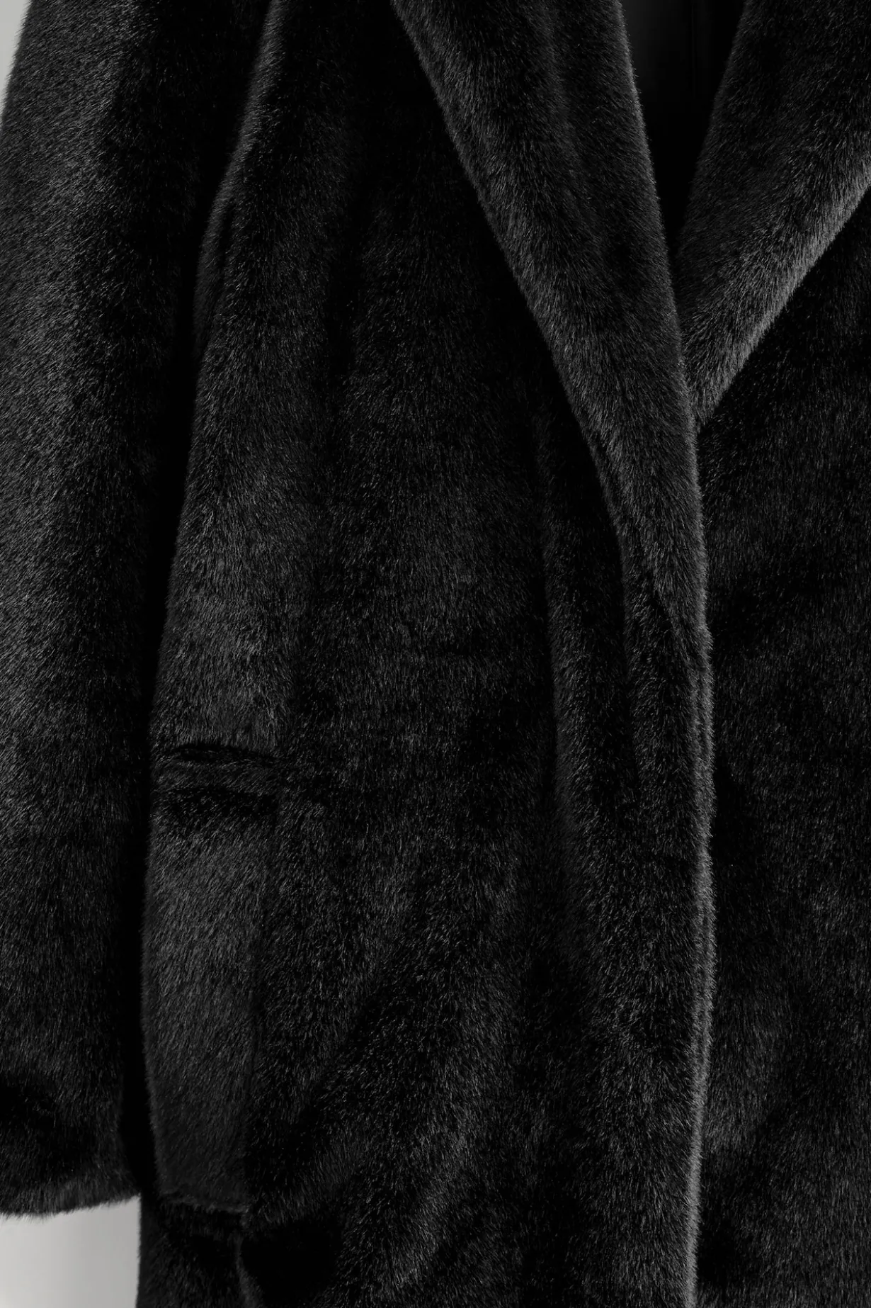 FUR-EFFECT LONG COAT