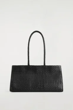 GALLERY HAND-WOVEN TOTE BAG - LEATHER