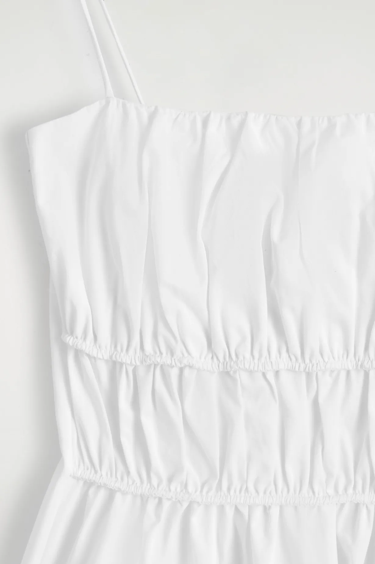 GATHERED COTTON PEPLUM TOP