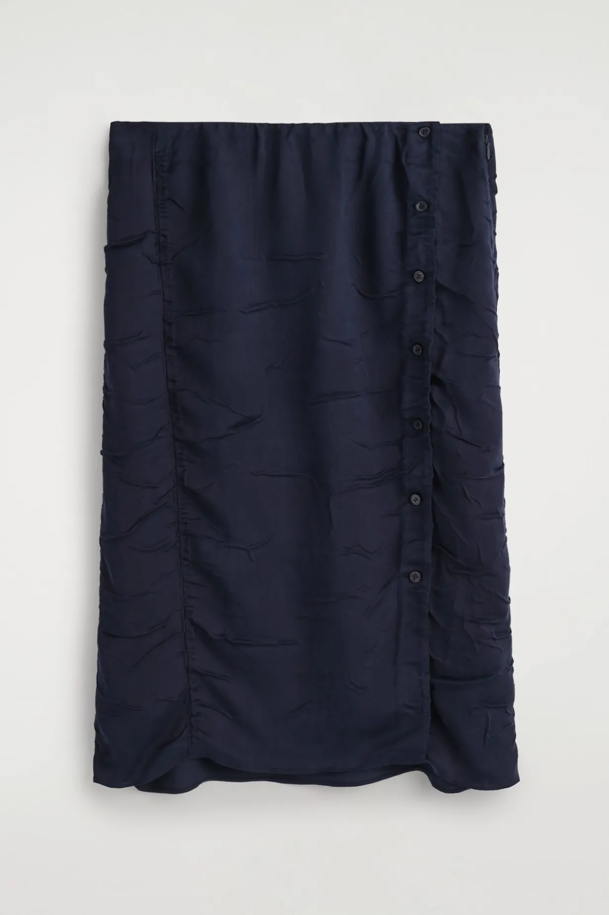 GATHERED CRINKLED MIDI SKIRT