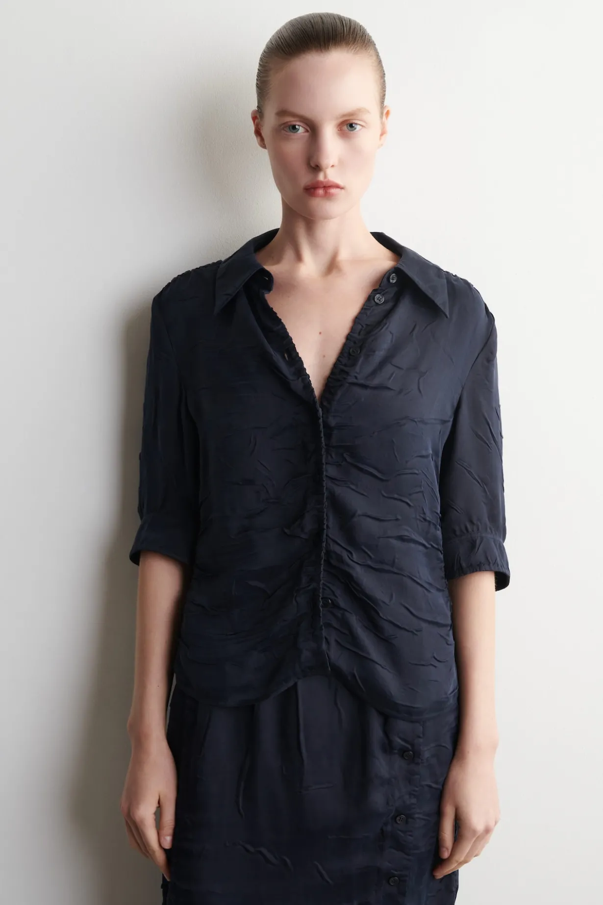GATHERED CRINKLED SHIRT